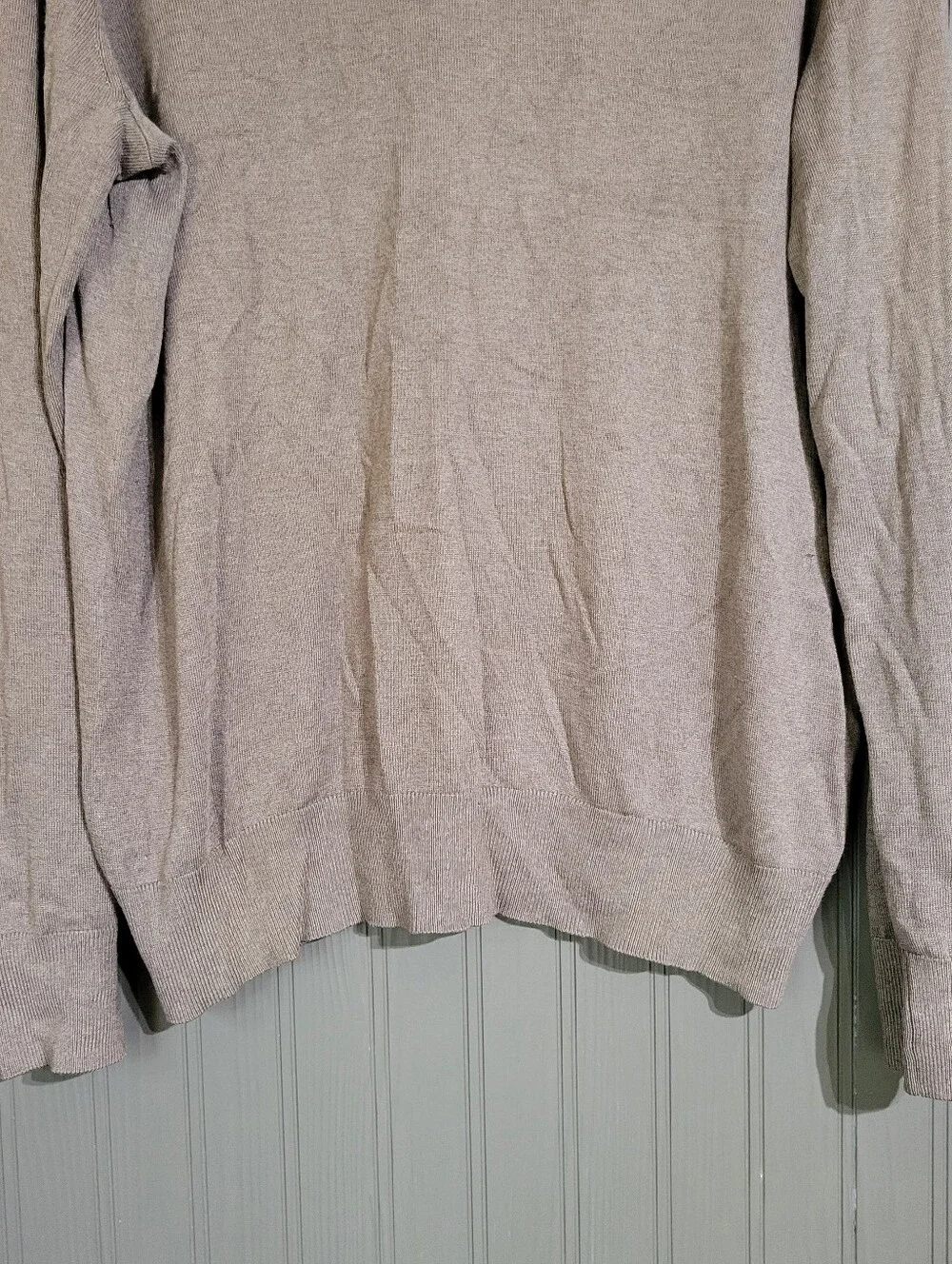 Banana Republic Luxury Blend Sweater V-Neck Silk Cashmere Blend Brown Men's LG